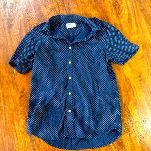Button down Old Navy size Small navy white dots .